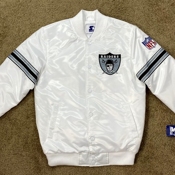 LAS VEGAS RAIDERS Starter WHITE Jacket M L XL 2X - Picture 8 of 9